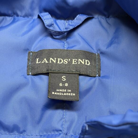 Lands End Quilted Snap Front Goose Down Puffer Vest Size S (2) Blue & Purple - Picture 9 of 14